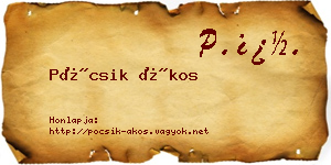 Pócsik Ákos névjegykártya