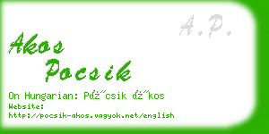 akos pocsik business card